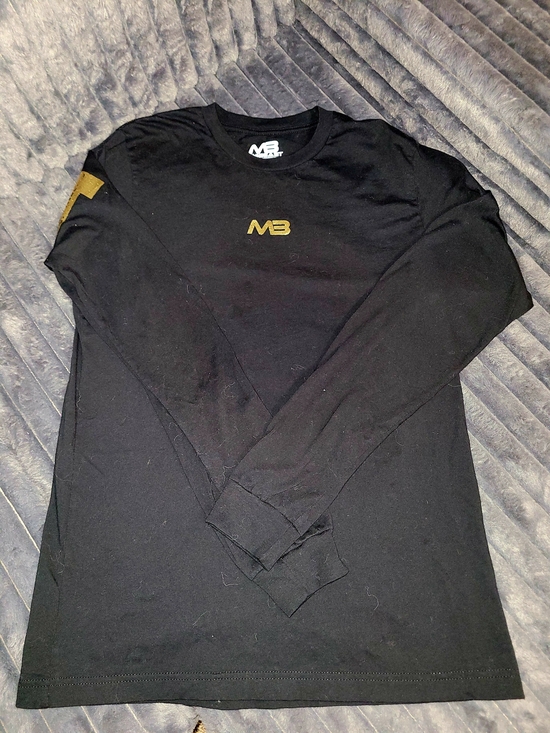 Minibeast Tops - New..MB Women's Long-Sleeve Tee in Black with Gold Logo